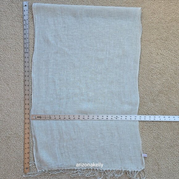 Linen Scarf PALE BLUE - Picture 2 of 14